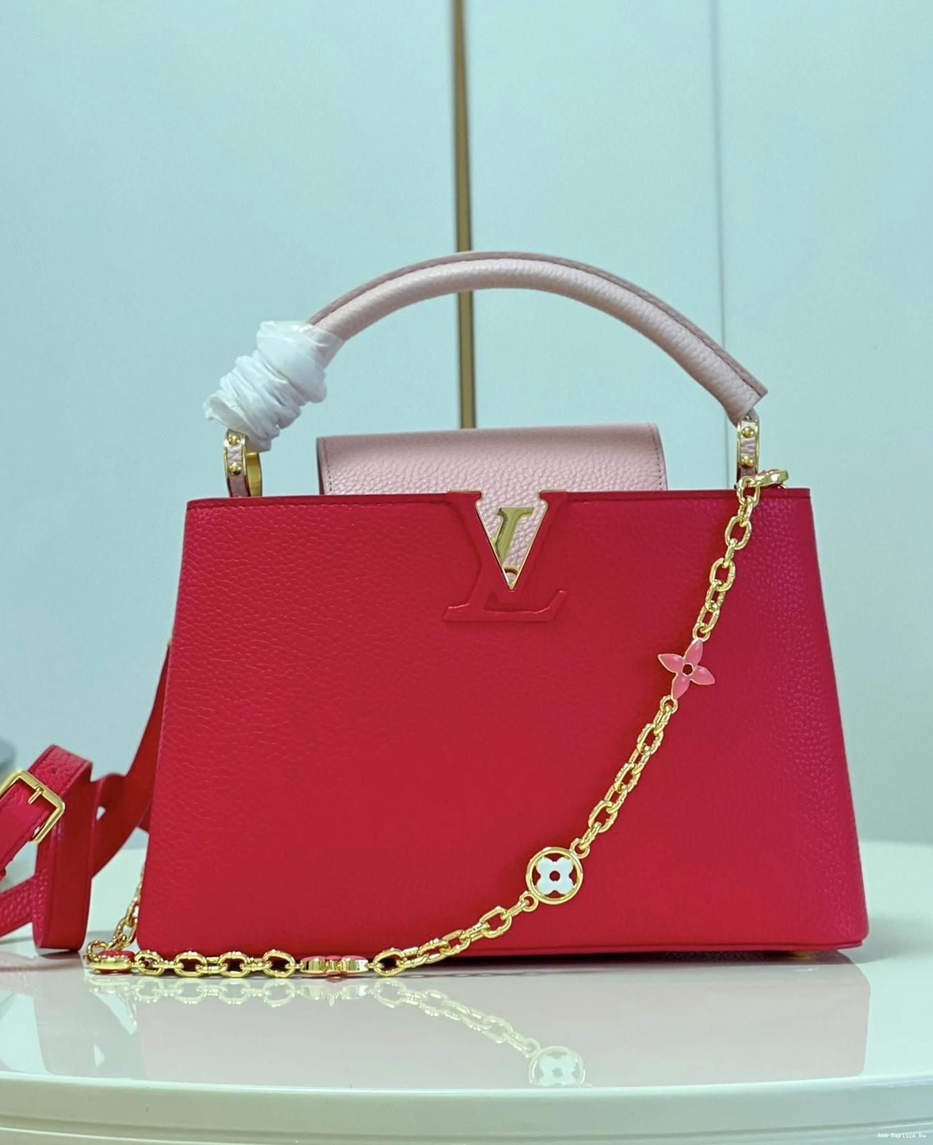 AAA Pruses Bags LOUIS CAPUCINES VUITTON MM 0815